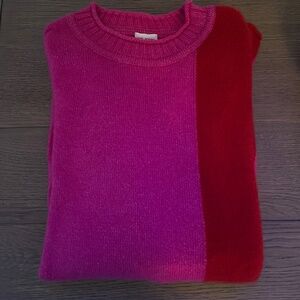ST. JOHN cashmere and silk sweater oversized pink and red